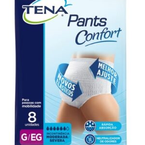 ROUPA ÍNTIMA TENA PANTS CONFORT TAMANHO G/EG 8 UNIDADES