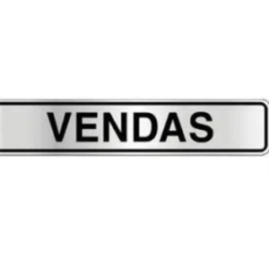 PLACA 100AA VENDAS SINALIZE CINZA