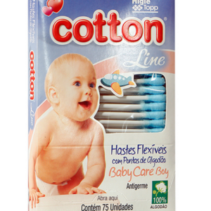 HASTES FLEXÍVEIS 75 UNIDADES BABY CARE BOY COTTON