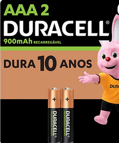 Pilha recarregável Duracell AAA 900mAh - BT 4 UN