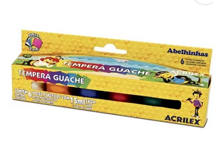 Tinta guache 15 ml c/6 cores 02006 Acrilex CX 1 UN