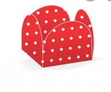 Forminha de Papel para Doces 4 Pétalas Póa Vermelho/Branco - 50un