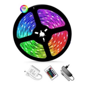 Fita Led Prova D` Agua 5m Ultra Rgb 3528 +controle +fonte.