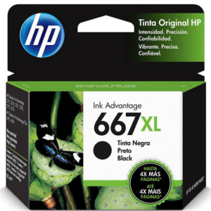 Cartucho HP 667XL Preto Original (3YM81AB) Para HP Deskjet 2376, 2774, 2776, 6476 CX 1 UN