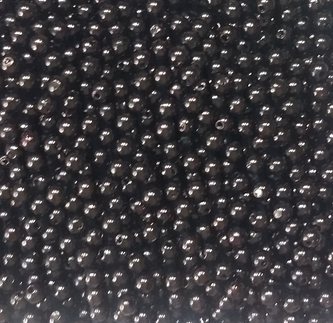100 Pérolas 6mm ABS Inteira Com Furo 10g preto