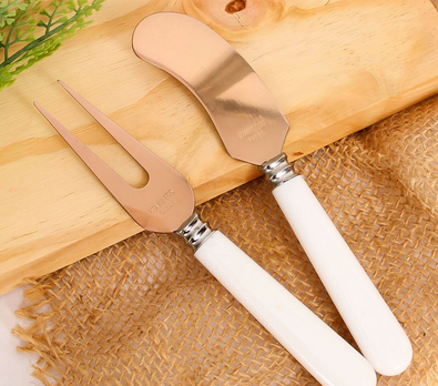 Conjunto P/ Cortar Servir Queijos C/ 2 Peças Aço Inox U